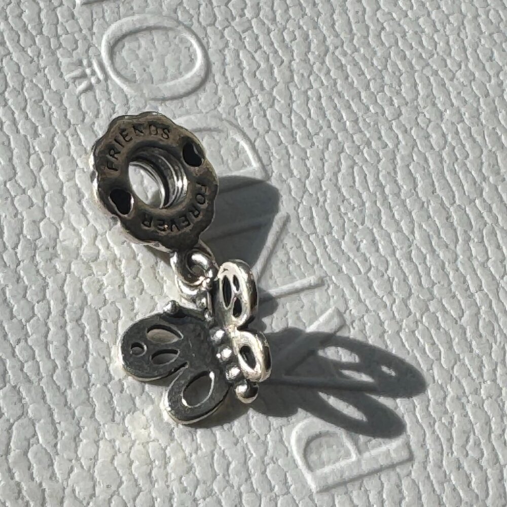 Pandora 925 Sterling Silver Friends Forever Butterfly Charm